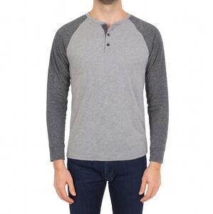 Banana Republic Mens Grey 3 Button Long Sleeve Size M Two Tone Casual Baseball